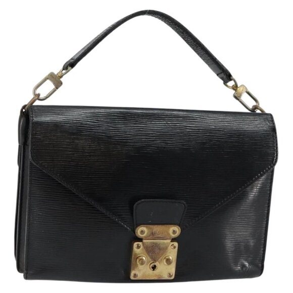 LOUIS VUITTON Epi Biface Clutch Bag Black